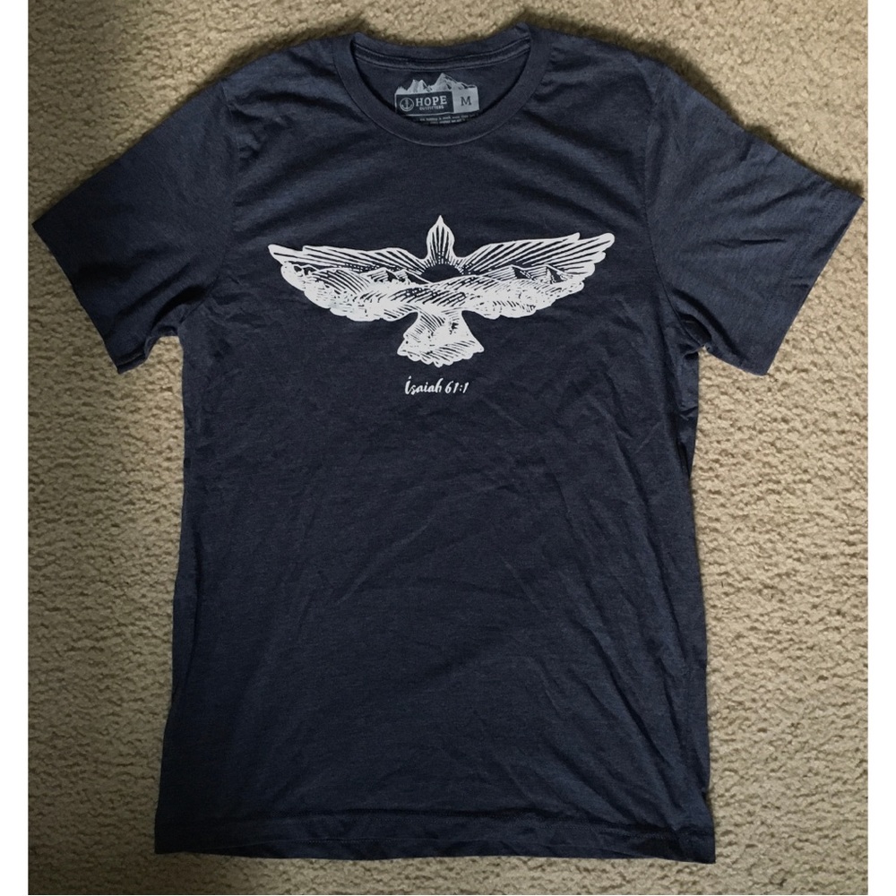 HOPE Outfitters Aegean Blue Short-Sleeve Isaiah 61:1 Top